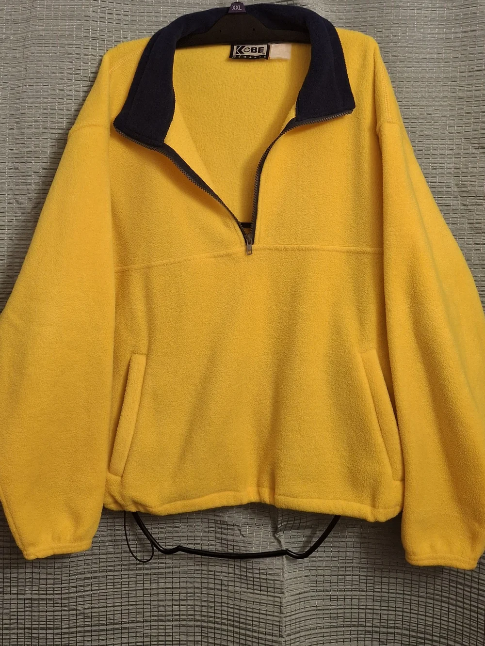 Vintage Kobe Classic Men’s Yellow Fleece Quarter-Zip Pullover